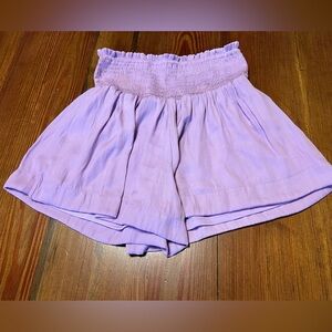 TCEC Smocked Waist‎ Band Solid Shorts in Lavender Size Small